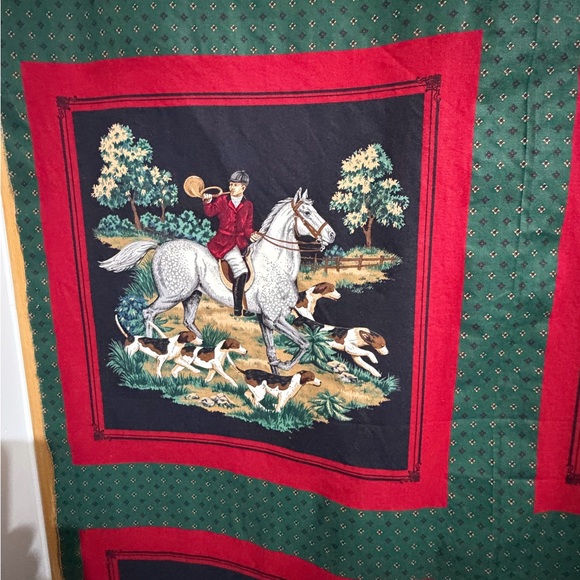 Fox hunting fabric vintage Cranston VIP horses - Picture 2 of 3